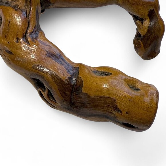 Vintage Corkscrew w/ Natural Root Burl Wood Handle – Rustic Wine Opener Barware - Picture 7 of 8